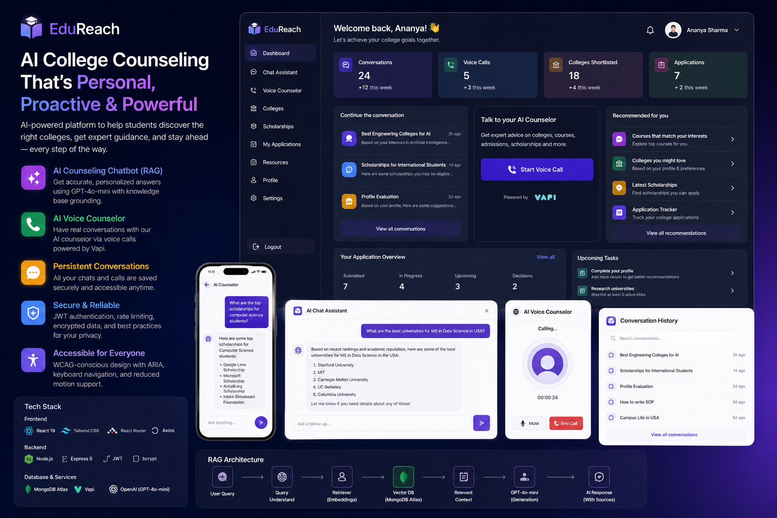 EduReach — AI College Counseling Platform